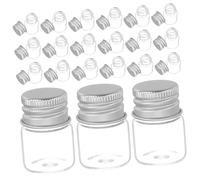 DIKACA 48 Pièces Lot de Flacons en Verre avec Couvercles en Aluminium Petits Récipients Étanches pour Échantillons Cosmétiques et Messages Contenants Clairs pour Huiles Essentielles et