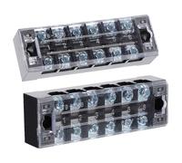 DIKACA 5 pièces Borne à Vis Double Rangée Isolée avec Protection Barre de Jonction Pré-isolée Cuivre pour Connexion Électrique Sécurisée