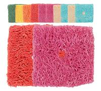 DIKACA 50 Jouets à Mâcher en Luffa Naturel pour Petits Animaux - Biscuits Carrés 3x3 Cm - Lot de 50 Pièces Coloris Aléatoire - Jouets pour Lapins, Hamsters, Rats et Couleur Aléatoire