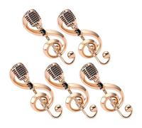 DIKACA 5pièces Lot de Broches Style Rétro Microphone Notes de Musique Bijoux Musicaux Accessoires de Mode pour Concerts et Fêtes