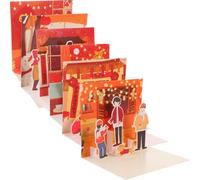 DIKACA 6 Pièces Cartes de Vœux Nouvel An Papier Motifs Garçon Fille et Fleurs Créatif pour Famille et Proches Cartes de Souhaits Hiver et Cadeaux de Saison