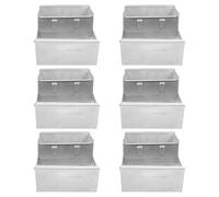 DIKACA 6 Pièces Mangeoire en Fer Argentée pour Cobayes et Chinchillas Structure Métallique Solide Minimisant Le Gaspillage et Améliorant la Propreté en Élevage Professionnel Intérieur