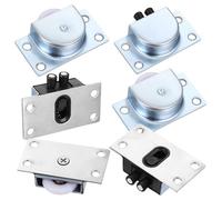 DIKACA 6 pièces Set de Roulettes pour Porte Coulissante Acier Inoxydable Roulettes Nylon pour Placard et Porte de Grange Poulies Guidées pour Coulissage Fluide