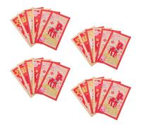 DIKACA 60 pièces Enveloppes Rouges Du Nouvel An Chinois Lot de Hongbao Malin Année Du Cheval Pochettes à Vives et Résistantes pour Échange Festif