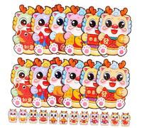DIKACA 60 Pièces Enveloppes rouges porte-monnaie chanceux motifs chinois pour Nouvel An pochettes porte-billets festives dragon avec symboles traditionnels pour vœux et cadeaux
