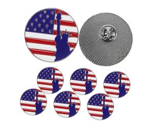DIKACA 8 Pièces Broches Émail Patriotiques Drapeau Usa Statue Liberté Métal Résistant pour Jour Indépendance Memorial Sac Vêtement Accessoires
