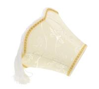 DIKACA Abat-jour Macramé Tissu avec Fleurs Brodées Style Européen Vintage avec Franges Abat-jour Rétro pour Lampe de Table Décoration Ambiance pour Chambre