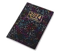 DIKACA Agenda de Poche Noir Brillant Carnet Planificateur Portable Multifonction pour Étudiants Bureau et Usage Quotidien Organiseur Pratique pour Tâches et Notes