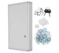 DIKACA Armoire à Clés Murale en Métal Argenté Verrouillable, 48 Crochets avec Étiquettes, Coffre-Fort Étanche pour Bureau, Maison et Garage, Support de Rangement Sécurisé pour Clés