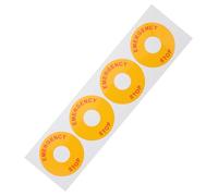 DIKACA Autocollants d'Arrêt d'Urgence pour Équipements - Lot de 4 Pièces - Adhésif Résistant pour Signalisation de Sécurité Industrielle et Chantiers - Utilisation Intérieure et