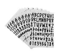 DIKACA Autocollants Lettres et Chiffres Vinyle PVC 25 CM Noirs 68 Pcs par Feuille 10 Feuilles Autocollants Numéros D’Adresse Soi-Même pour Boîtes aux Lettres et Signalétique