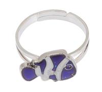 DIKACA Bague Garçon Fille Ajustable Poisson Cartoon Qui Change de Couleur Au Toucher Anneau Doigt Créatif Thermochromique pour Filles Cadeau