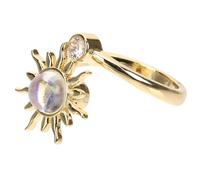 DIKACA Bague Réglable Fleur de Tournesol Rotative pour Femme Anneau Fidget Cadeau Anniversaire et Fête Adaptable