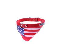 DIKACA Bandana pour Chien en PU Rouge, Collerette Réglable Confortable et Élégante, Accessoire pour Habiller Votre Animal de Compagnie Lors de Présents