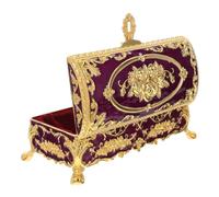 DIKACA Boîte à Bijoux Rétro Métal Ornée pour Femmes Organisateur Vintage Élégant Décoratif pour Rangement de Bijoux et Objets Précieux