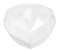 DIKACA Boîte à Fleurs en Acrylique de Cœur Semi-Transparente Blanche Jardinière Décorative pour Bouquet Préservé Coffret Présent Vide pour Saint-Valentin Anniversaire Fête des Mères