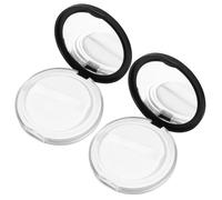 DIKACA Boîte de Fond de Teint 2 Pièces 5 G Compacte avec Tamis et Houppette pour Maquillage Voyage et Going Out Noir