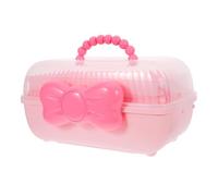 DIKACA Boîte de Rangement pour Accessoires Cheveux Trois Couches Portable Rose Organiseur Bijoux et Élastiques Compartiments Transparents Faciles à Nettoyer pour Voyage et Usage Quotidien