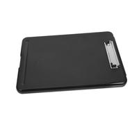 DIKACA Boîte de Rangement Transparente Noire avec Porte Bloc Intégré Organisation Plastique Légère pour Documents et Fournitures pour Bureau École et Infirmières
