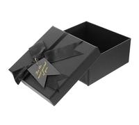 DIKACA Boîte Présent Noire 15X15X7 CM Nœud en V Boîte à Dragées Carrée en Carton Rigide Coffret Présent pour Anniversaire Saint-Valentin et Mariage Sachet de Friandises Élégant