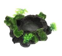 DIKACA Bol Résine pour Reptiles Résistant à Usure Bol à Eau Naturel pour Terrarium Décoratif et Accessoire Sûr et Écologique pour Alimentation et Hydratation des Reptiles