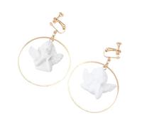 DIKACA Boucles D’Oreilles Asymétriques en Plâtre Blanc Style Rétro Flèche de Cupidon Pendantes Crochets Bijoux D’Oreilles Ange pour Fêtes et Sorties Paire Unique Originale