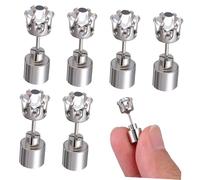 DIKACA Boucles d'Oreilles LED Clignotantes Lot de 7 en Acier Inoxydable pour Activités Nocturnes Accessoires Unisexes Soirées Fêtes Concerts Plein Air