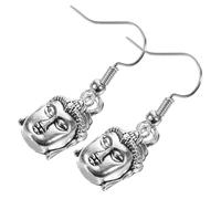 DIKACA Boucles Oreilles Bouddha Pendantes pour Femmes Alliage de Zinc Léger Design Unique et Élégant Adaptées Fêtes et Cérémonies Religieuses