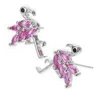 DIKACA Boucles Oreilles Flamant Légères pour Femmes Design Minimaliste avec Zircons Scintillants Bijoux Mode pour Fêtes Halloween et Noël Cadeau Anniversaire Élégant