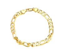 DIKACA Bracelet Homme Chaîne Plaquée Or Style Chunky Élégant Léger pour Homme et Garçon Accessoire de Mode Décoratif Cadeau Fête des Pères et Anniversaire