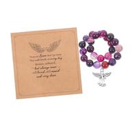 DIKACA Bracelet Perles Pierre pour Deuil Femme Accessoire de Consolation Ajustable pour Perte Cher Cadeau Sympathie Disparu