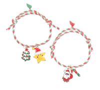 DIKACA Bracelets de Noël pour Couples Bracelet Tressé Aimanté avec Pendentif Étoile Accessoire Festif pour Amoureux et Meilleurs Compagnons Cadeau Couple Noël Charmant et Élégant
