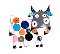 DIKACA Broche Cartoon Vache Alliage pour Garçon Fille et Étudiants Épingle Cadeau Adorable avec Motif Mignon Accessoire Décoratif pour Fête et Quotidien Couleur Couleur