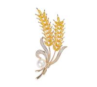 DIKACA Broche Créative d'Épi de Blé Dorée pour Femme Épingle de Poitrine Élégante Accessoire Mode pour Soirée et Vêtements Décoration Unique et Symbole de Prospérité
