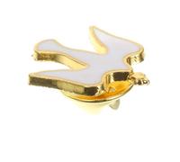 DIKACA Broche En Émail Accessoires Commémoratifs Plaqué Or Pour Pigeons Bijoux De Bijoux De Foi Épinglette Saint- De Deuil De Zinc Blanc