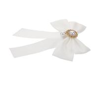 DIKACA Broche Nœud Ajustable Perles Imitation Accessoire pour Chemises de Style Britannique et Tenues de Fête Élégant Broche Nœud pour Filles et Femmes