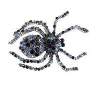DIKACA Broche Rétro Araignée Halloween avec Bleu Épingle Décorative pour Femme Accessoire Élégant pour Pull et Vêtements