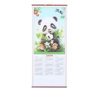 DIKACA Calendrier Mural Année Du Cheval Rotin Imitation Décoration Chinoise Du Nouvel An Lunaire pour Salon et Bureau Calendrier Suspendu Festif et Précis