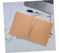 DIKACA Classeur à Anneaux Papier Kraft Recyclé Couverture de Cahier Rechargeable Protège-documents avec Pochette Rigide pour Carnet Notes et Cahier Anneaux Adapté Aux Étudiants et