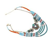 DIKACA Collier Bohème pour Femme en Perles Plastiques Fait Main Style Vintage Couleurs Assorties Chaîne de Cou Artisanale pour Fêtes Mariages et Tenues Quotidiennes