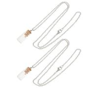 DIKACA Collier Chrétien 2 Pièces Pendentif Fiole en Verre et Graines de Moutarde Bijoux Religieux Unisexes pour Hommes et Femmes Symbole de Foi Solide Présent Chrétien Inspirant