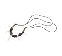 DIKACA Collier Dent de Loup pour Homme avec Pendentif Acrylique Chaîne Bijou de Cou Personnalisé