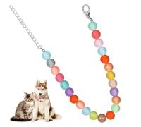 DIKACA Collier Fantaisie pour Petits Chiens et Chiots, Collier Ajustable en Perles Nacrées de Couleur Candy, Accessoire Mignon pour Animaux de Compagnie, pour Mariages et Événements