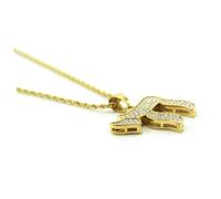 DIKACA Collier Hip-hop pour Homme et Femme Pendentif en Alliage de Style, Incrusté de Diamants, Chaîne Aléatoire, Bijou Original et Symbole Hébreu, Présent Mode Urbaine
