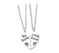 DIKACA Collier Pendentif Amitié en Alliage Cristal Cœur Séparables, Design Créatif et Élégant pour Anniversaire ou Fin D'études, Présent Bijou