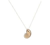 DIKACA Collier Pendentif Petit Escargot de Mer Cuivre Doré Ras Du Cou Femme Décoration Élégante pour Plage Cadeau et Confortable