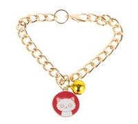 DIKACA Collier pour Chat Ajustable L en Chaîne Dorée Pendentif Mignon Collier Décoratif pour Chaton Accessoire pour Animaux de Compagnie