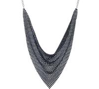 DIKACA Collier Ras du Cou en Métal Triangulaire Noir Collier Plastron Court pour Femme Accessoire de Cou Mode Sequins Bijou Clavicule pour Soirées et Événements