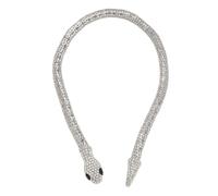 DIKACA Collier Ras-du-cou Serpent Orné de Cristaux Décoratifs pour Femmes, Collier Plastron Punk, Accessoire de Cou pour Bals Masqués et Tenues Décontractées, Finition Polie Lisse,