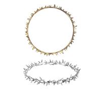 DIKACA Couronne d'Épines Métal Vintage 2 Pièces Accessoire Cheveux Médiéval Or et Argenté Ancien pour Fête Mariage Cosplay Bal Masqué et Costume Renaissance
